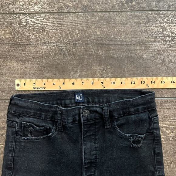 GAP Women's High Rise Distressed Favorite Jeggings Black Wash Size 10/30 - Picture 4 of 14